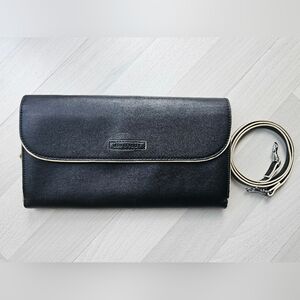 Vera Bradley Black Leather Clutch